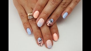 PALM TREE NAIL ART  PALEMKI NA PAZNOKCIACH [upl. by Atiuqad]