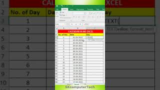 How To Create Calendar In MS Excel Main Calendar Kase Banaye  excel shortsfeed viralshort [upl. by Ynnaej]