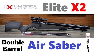 New Airguns 2022 Shot Show Umarex Air Saber Elite X2 Double Barrel Archery PCP Rifle [upl. by Yojenitsirk]