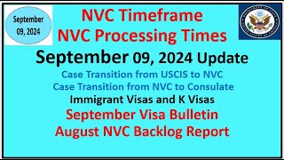 NVC Processing Times As of September 09 2024  September Visa Bulletin  August NVC Backlog Report [upl. by Nnylrahc712]