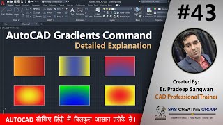 AutoCAD Gradients Command  AutoCAD Tutorials 43 HindiUrdu Autocad 202125 cad hatch gradients [upl. by Donahoe606]