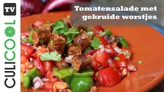 Tomatensalade met gekruide worstjes [upl. by Natelson]