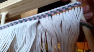 Working with a twining loom  how to twine weft [upl. by Juback]