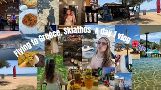 FLYING TO GREECE SKIATHOS  DAY 1 VLOG ✈️🌺🇬🇷 we almost died [upl. by Neelyahs]