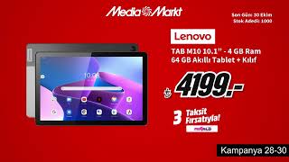 İhtiyaçlar sizde teknolojiler MediaMarkt’ta  Lenovo Tab 64HB Akıllı Tablet kılıf 4199TL [upl. by Clio]