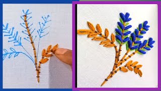 Very Easy Hand Embroidery Designs Lazy Daisy and Bullion knots flowers designs [upl. by Hendon]