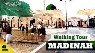 Madinah Walking Tour Downtown City Vlog Inside Masjid Al Nabawi ❤️  Saudi Arabia 🇸🇦 [upl. by Yatnwahs]