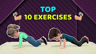 TOP 10 KIDS EXERCISES TO GET STRONGER ARMS [upl. by Aranat]