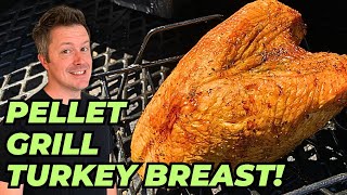 Garlic Butter TURKEY BREAST Smoked on a PELLET GRILL  Crispy Skin [upl. by Clymer157]