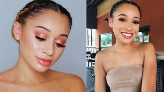 Orange Glitter Summer Makeup Tutorial [upl. by Adaynek]