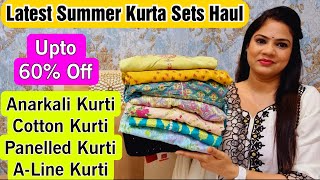 💛Latest Summer Kurti Haul💛 AnarkaliPanelledALineCotton Kurti Upto 60 Off💛 Rajni Style Tips [upl. by Maye]