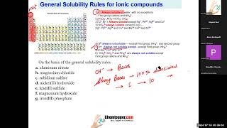 Solubility rules net ionic reactions molarity and calculations of concentrations of ions [upl. by Jesse]