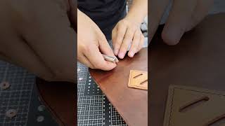 How to use copper rivets leather bag leatherbackpack shortscopper rivet [upl. by Roos]