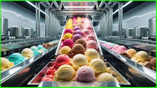 How Ice Cream Is Made in a Mega Factory With Modern Technology [upl. by Gusty]