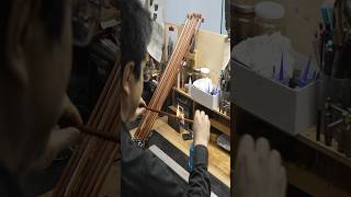 The process of making violin bows Japanese craftsmen create violin bows using horse tail hair [upl. by Ehctav]