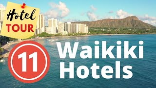 Waikiki Hotels 11 Oceanfront Hotels 2024  HOTEL TOURS [upl. by Ainslie]