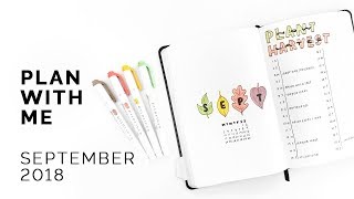 minimal bullet journal plan with me 🍂 september 2018 [upl. by Melba]