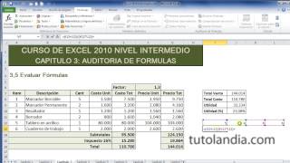 Curso de Excel Intermedio 35 Evaluar Fórmulas [upl. by Akinnor]