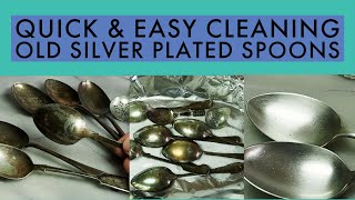 Cleaning Old Silver Plated Spoons EPNS with Bicarb Foil and Hot Water  Read the Description [upl. by Hait]