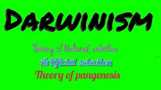 Darwinism  Theories of evolution Theory of pangenesis Artificial selection Natural selection [upl. by Nivlam891]