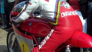 Giacomo Agostini starts MV Agusta 500 in Imatra memorial GP 2010 [upl. by Anomar]