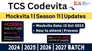 TCS Codevita Updates  Mockvita1  Test Date 13 Oct 2023  How to Attend  2024  2025  202627 [upl. by Lyrrad]