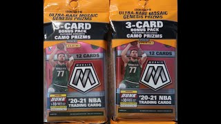 202021 Panini Mosaic Basketball Cello Pack Break x2 [upl. by Ayekam]