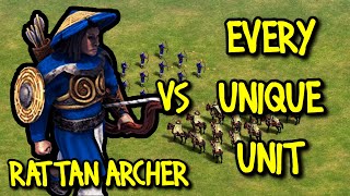 ELITE RATTAN ARCHER vs EVERY UNIQUE UNIT  AoE II Definitive Edition [upl. by Aremaj564]