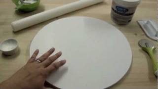 How To Cover A Cake Board With Fondant The Krazy Kool Cakes Way [upl. by Eidaj]