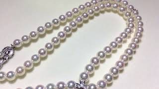 ORIGINAL MIKIMOTO l 56mm Akoya Pearl Necklace w 18k Gold and Diamond [upl. by Ettennyl]