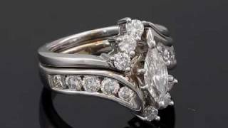 2 CT TW Marquise Diamond Bridal Set 14K White Gold Rings [upl. by Urbain]