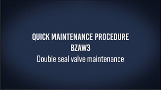 Quick maintenance Manutenzione valvole BZAW3 Double seal valve  Valvole doppia tenuta [upl. by Nnaeoj]