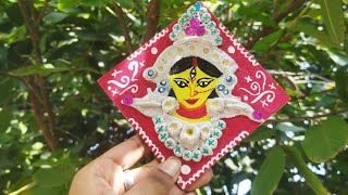 Lippan Art on Canvas 🎨🎭  Navratri Special 🔱❤️  Maa Durga 🔱👁️  Canvas Painting 🎨🖌️🖼️ [upl. by Ramal]