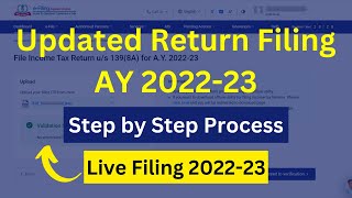 how to file updated income tax return itr u AY 202223  how to file updated return us 1398a [upl. by Leahcir807]