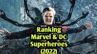 Ranking All Marvel and DC Superheroes in Movies 2022 [upl. by Bergren269]