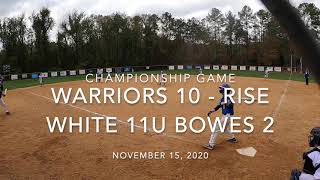 Crozet Warriors 11U Nov 15th 2020 Championship Game [upl. by Ronel11]