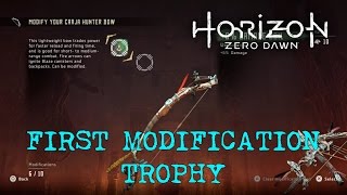 Horizon Zero Dawn  First Modification Trophy Guide  Modify A Weapon Or Outfit [upl. by Anitnerolf]