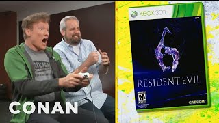 Clueless Gamer Conan OBrien Reviews quotResident Evil 6quot  Conan On TBS  Reaction BBT [upl. by Ajit]