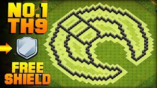 MOST EPIC TH9 FARMING BASE  PROOF  Moon  CoC Town Hall 9 FREE SHIELD Base  Clash of Clans [upl. by Wsan]