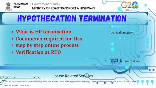 How to remove hypothecation from RC book onlineparivahan rto [upl. by Cade]