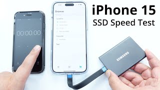 iPhone 15 Pro Max SSD Speed Test With a 1TB Samsung T7 External USBC SSD Storage Drive [upl. by Auhsuj]