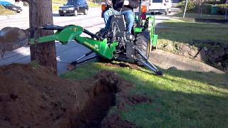 John deere 4110 Digging Trench 1 [upl. by Atilrak981]