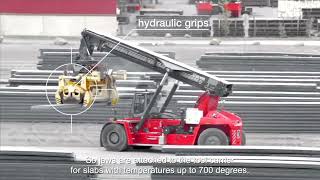 Kalmar Reachstackers Handling Steel Slabs [upl. by Ynnos133]