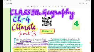 Class9th Geography Chapter 4 Climate part 3 detailed explanation Monsoon [upl. by Zap]