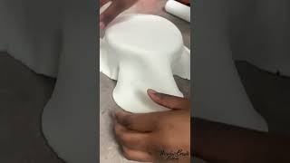 How to smooth fondant without a smoother  How to cover a cake with fondant for beginners [upl. by Meldoh800]