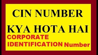 CIN NUMBER KYA HOTA HAI CORPORATE IDENTIFICATION NUMBER [upl. by Reeta]