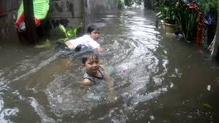 BagyongCarina at ang mga bata tuwang tuwa dahil meron kaming instant swimming pool dive ang mga bata [upl. by Marsland]