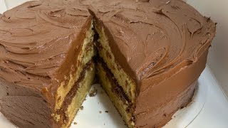 Grandma’s Yellow Cake w Hershey’s Chocolate Frosting Hersheys Cocoa Powder Not Vanilla Cake [upl. by Fariss]