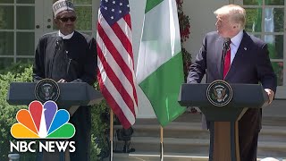 President Donald Trump amp Nigerias President Muhammadu Buhari Hold Joint News Conference  NBC News [upl. by Jarin]