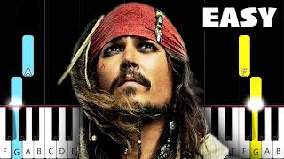 HES A PIRATE  EASY Piano Tutorial [upl. by Hnoj]